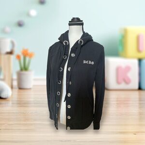BCBG black Cotton fleece hoodie jacket